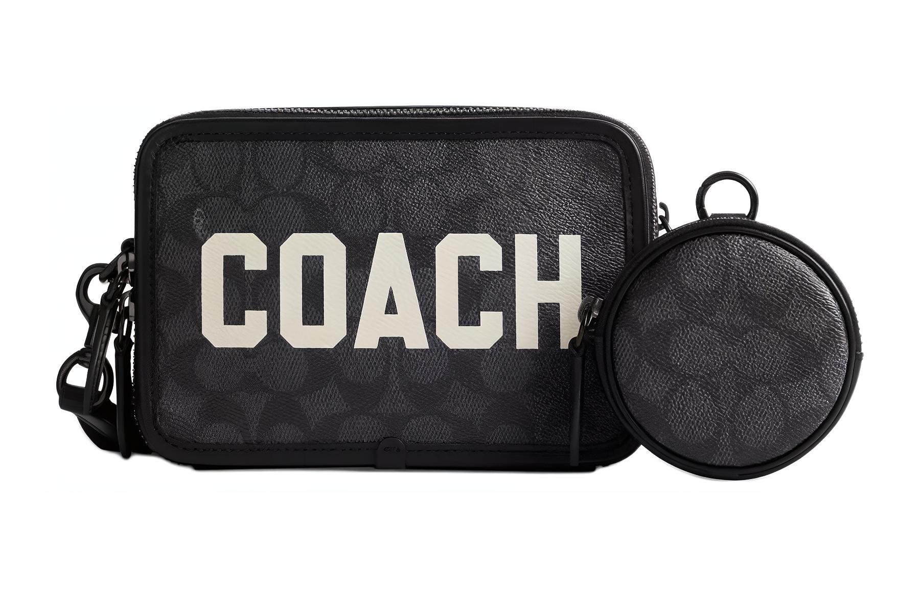 

Сумка Charter Coated Canvas Crossbody, сумка через плечо, маленькая, мужская, многоцветная, антрацитового цвета COACH