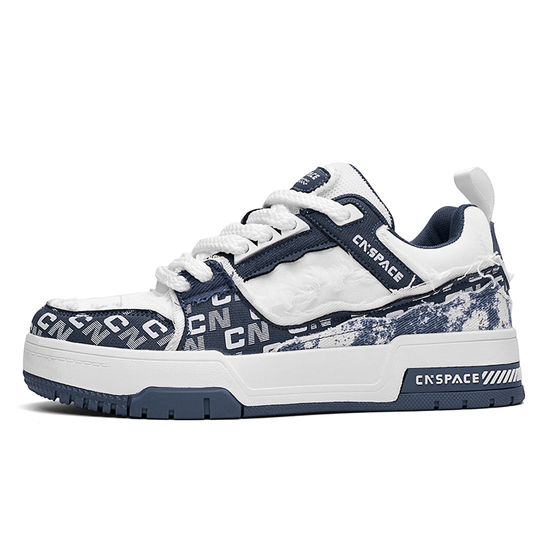 

China Aerospace Низкие скейтерские кроссовки унисекс сине-белые дышащие, цвет Blue and White (Breathable)