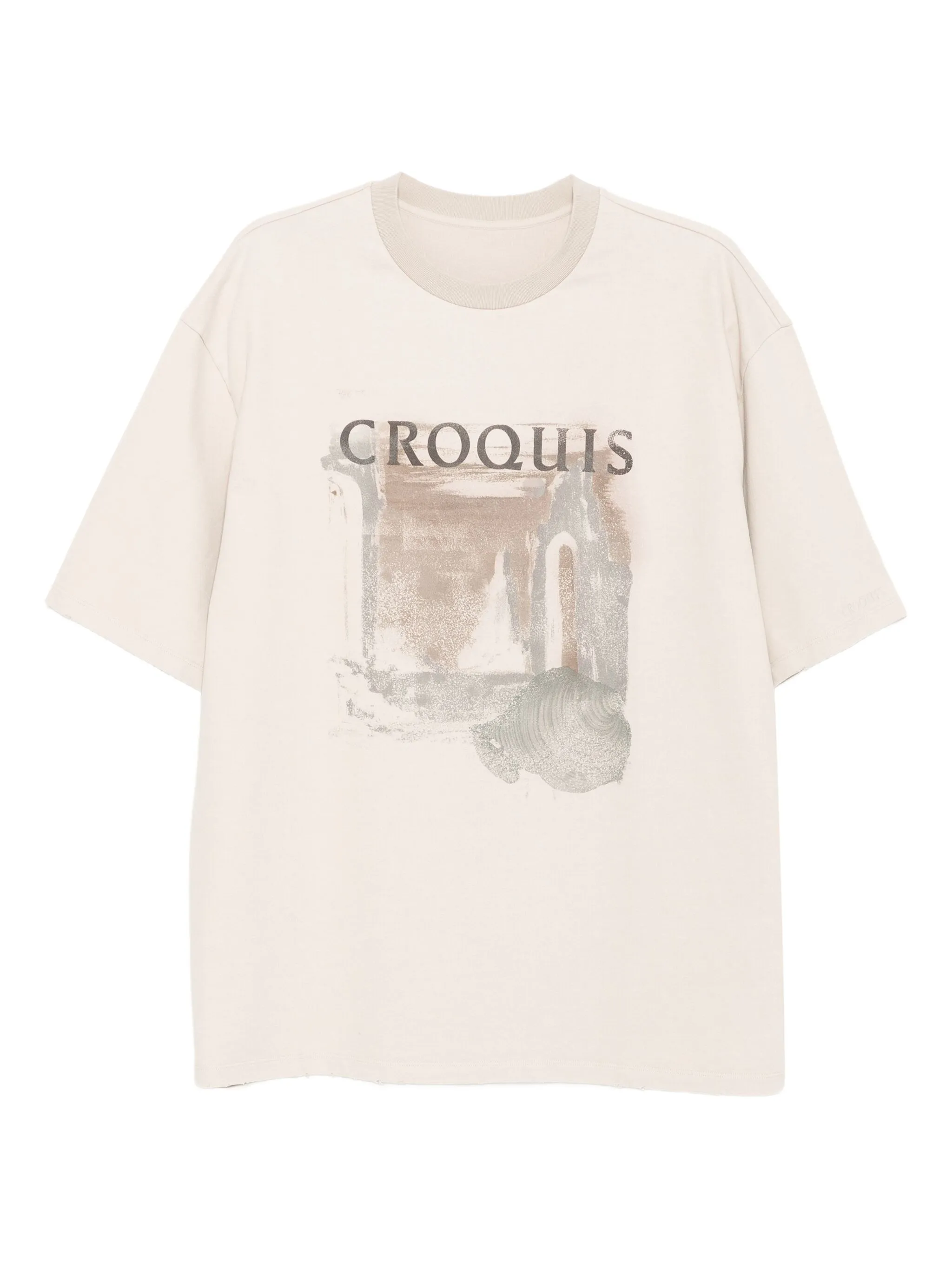 

Футболка с графичным принтом Croquis, бежевый