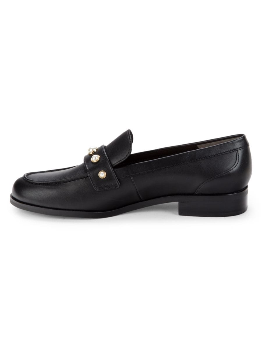 Пенни-лоферы Owen из кожи с имитацией жемчуга Stuart Weitzman, белый — фото 4