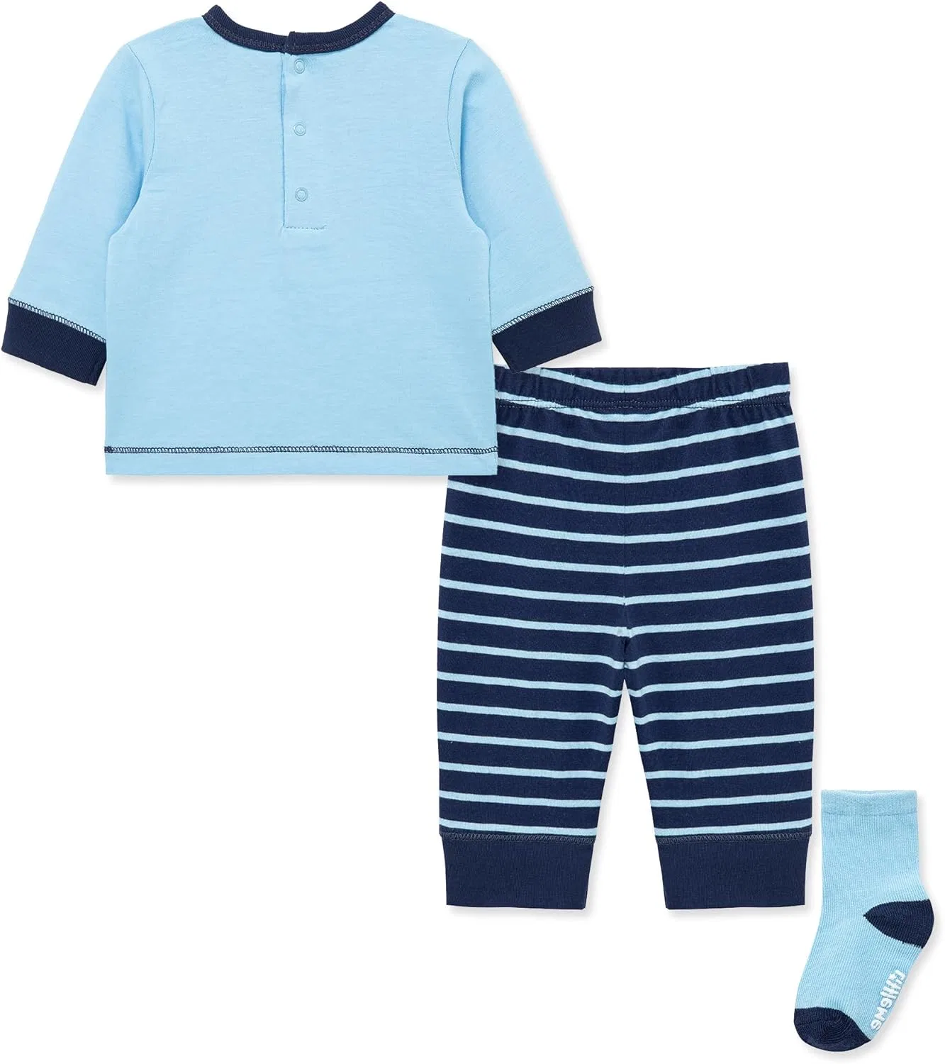 Детский спортивный костюм из 3 предметов Little Me, полоска, Baltic Blue — фото 2