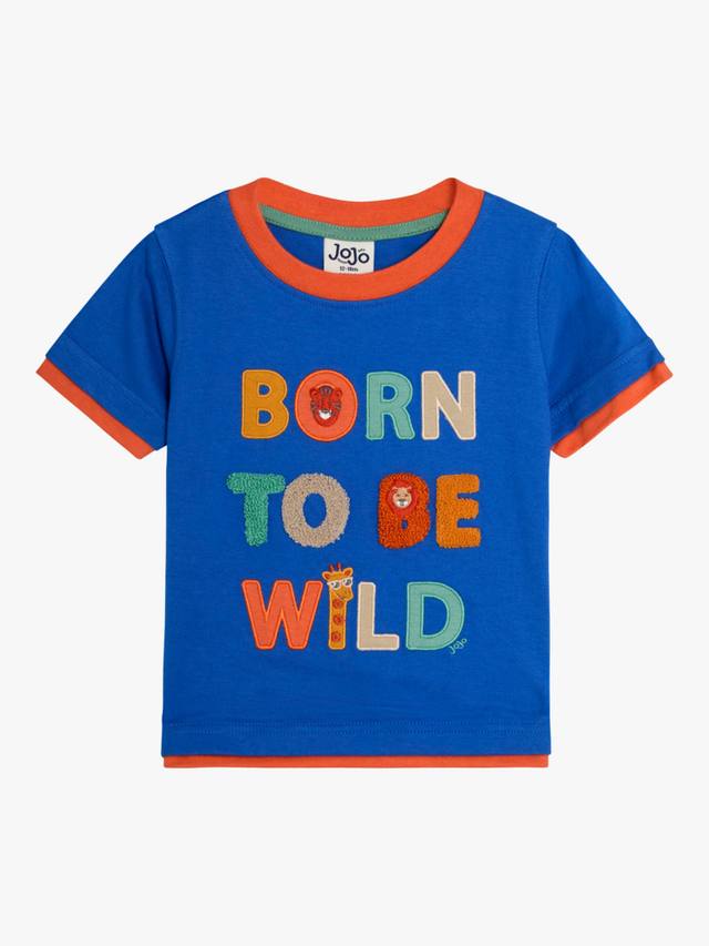 

Детская хлопчатобумажная футболка born to be wild JoJo Maman Bébé, цвет Denim