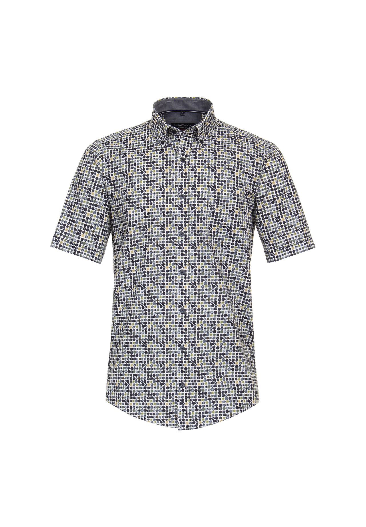 

Мужская повседневная рубашка с коротким рукавом и принтом, повседневный крой CASAMODA, темно-синий