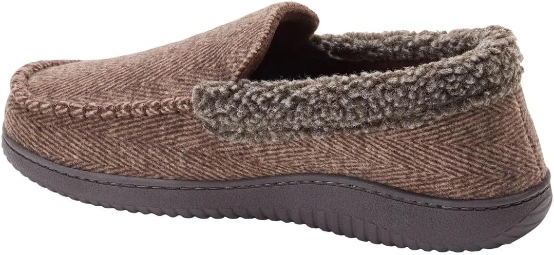 Мужские тапочки Dearfoams Brendan для дома и улицы с дышащей стелькой из пены с эффектом памяти и широкой посадкой, Coffee 3 — фото 3
