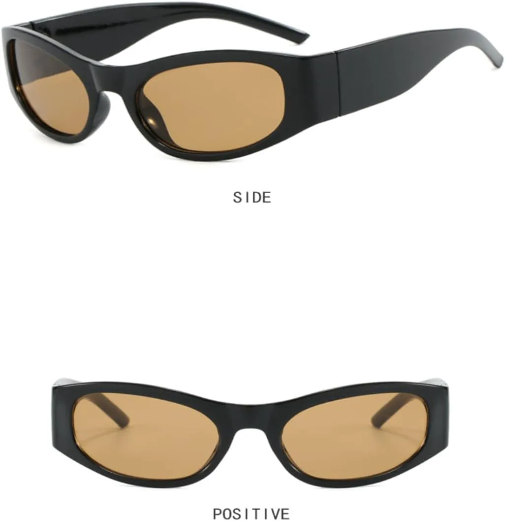 

Популярные солнцезащитные очки класса люкс, уникальные овальные, для мужчин и женщин, защитные очки-маски, зеркальные, в стиле панк, яркие VVTWSSW, Brown Tea