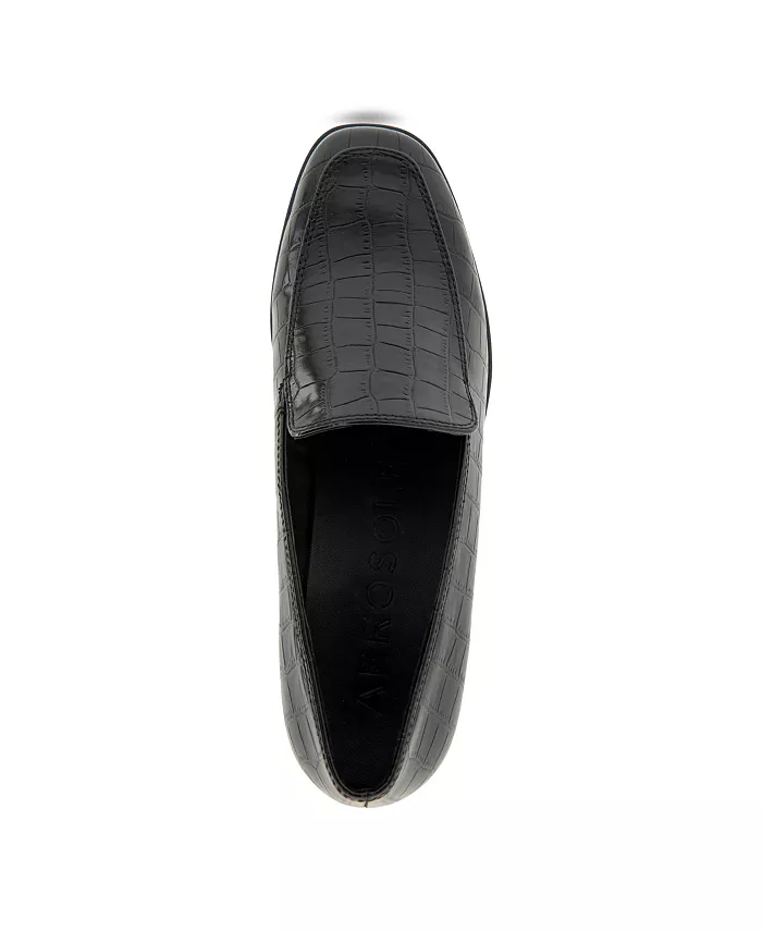 Женские лоферы на тракторной подошве с клиновидным каблуком Aerosoles, черный — фото 4