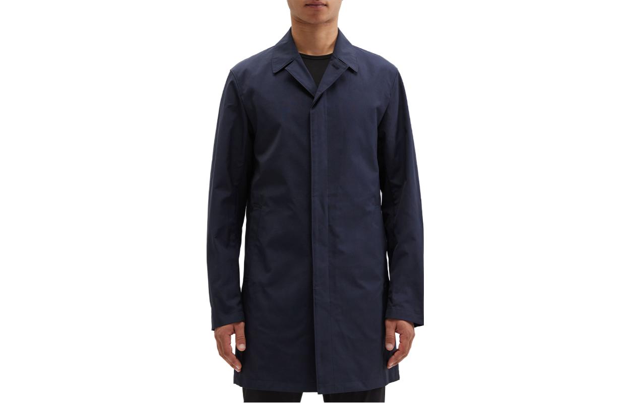 

THEORY Однобортное хлопковое пальто, Navy Blue