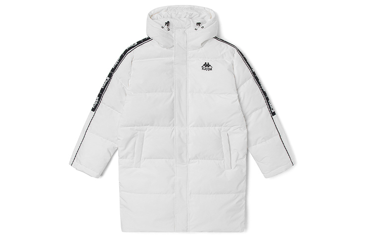 

Пуховая куртка средней длины с капюшоном и геометрическим узором в виде букв, унисекс Kappa, bleached-001