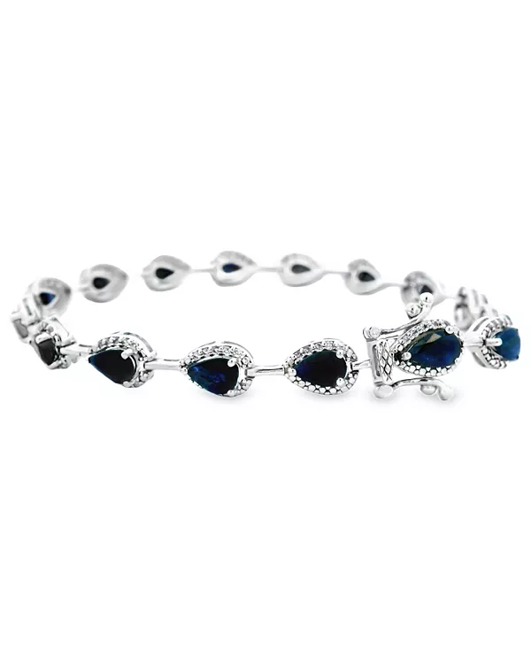 

Браслет с грушевидным сапфиром (8 карат) и белым сапфиром (0,04 карата) из стерлингового серебра Macy'S, sapphire