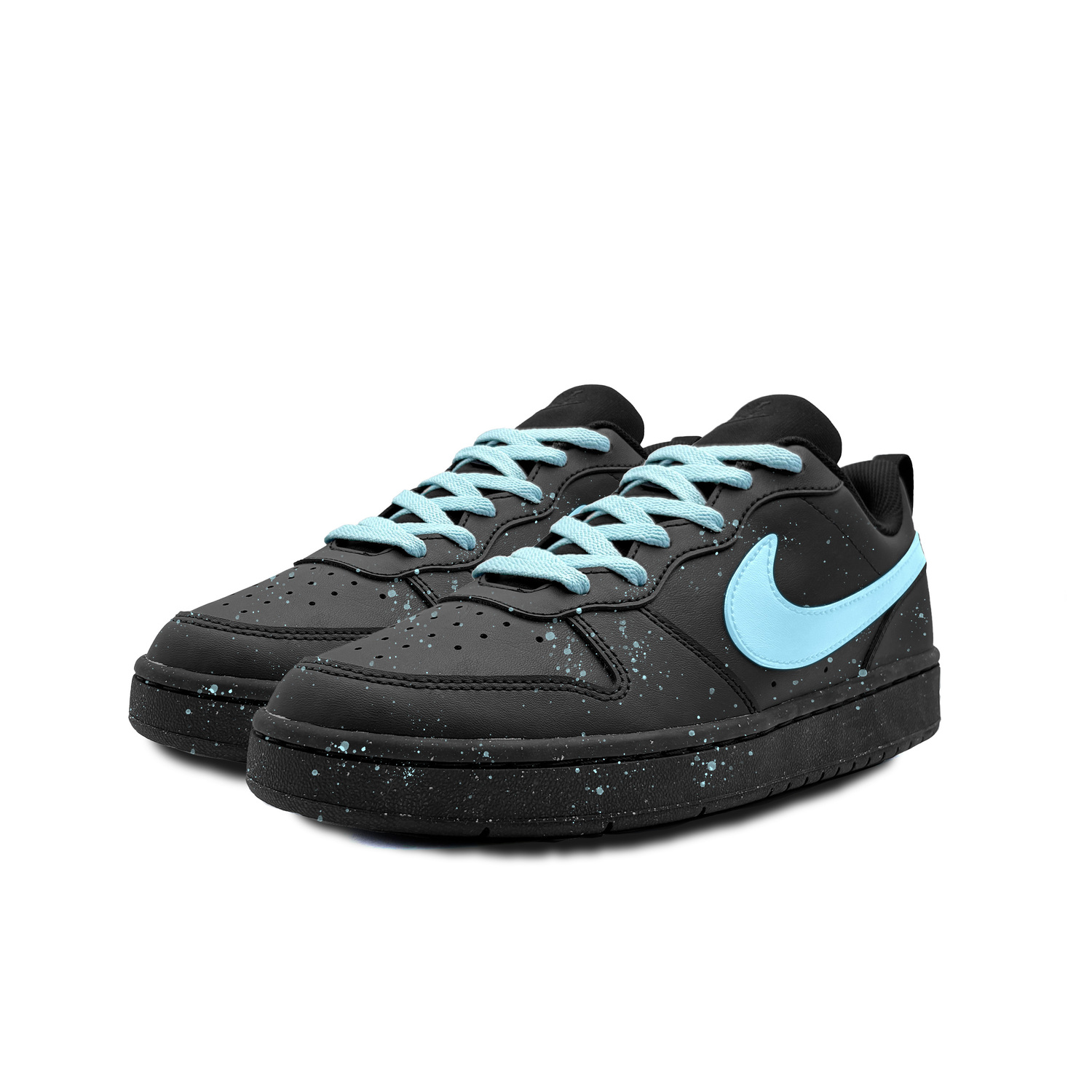 Court Borough Ink Splatter Slip Resistant Abrasion Resistant Low top детские скейтбординг кроссовки для подростков Nike, черный — фото 3