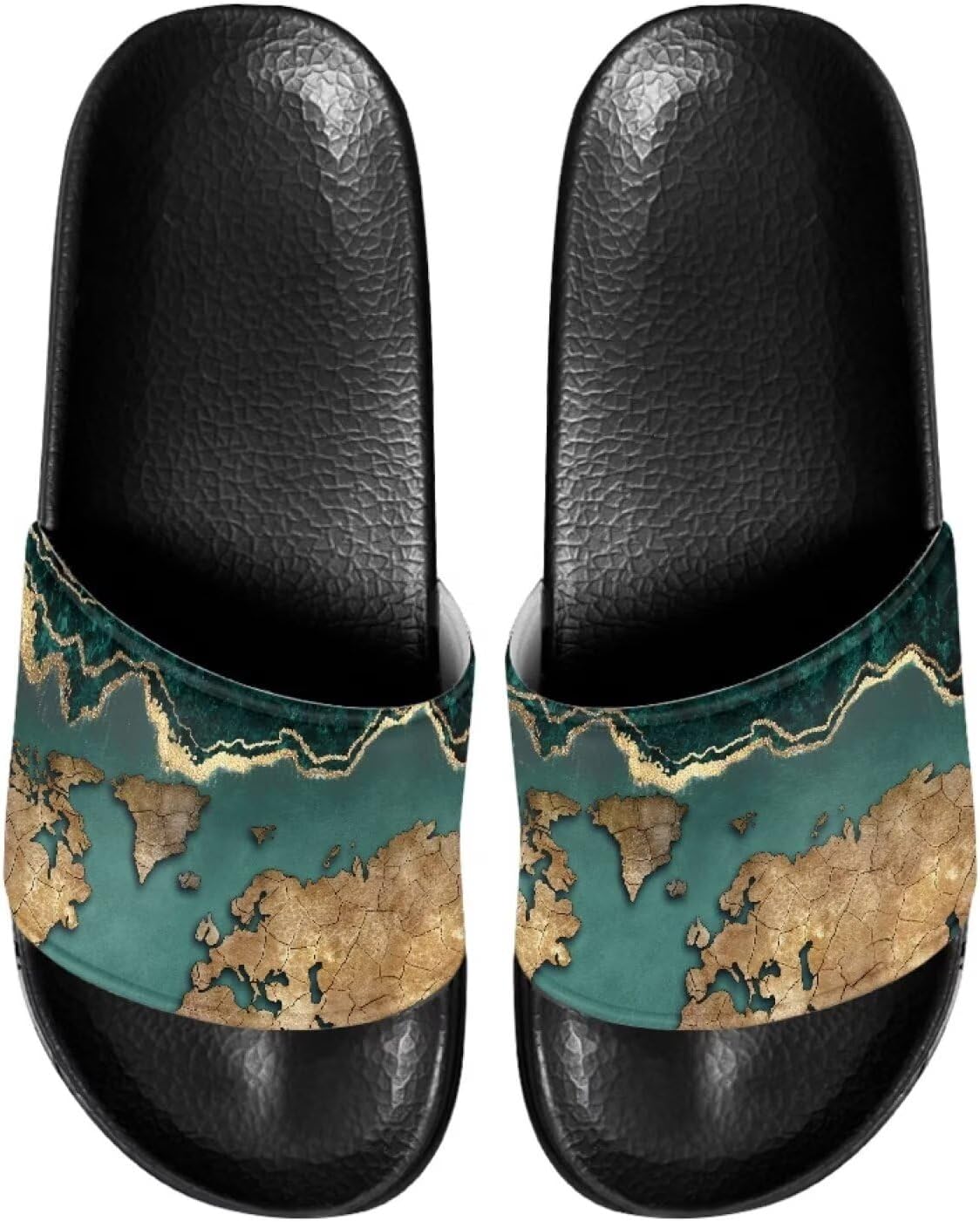 

Мужские шлепанцы сандалии Стильные летние тапочки Повседневные пляжные шлепанцы Нескользящие тапочки для ванной Pugasmiru, World Map Pattern