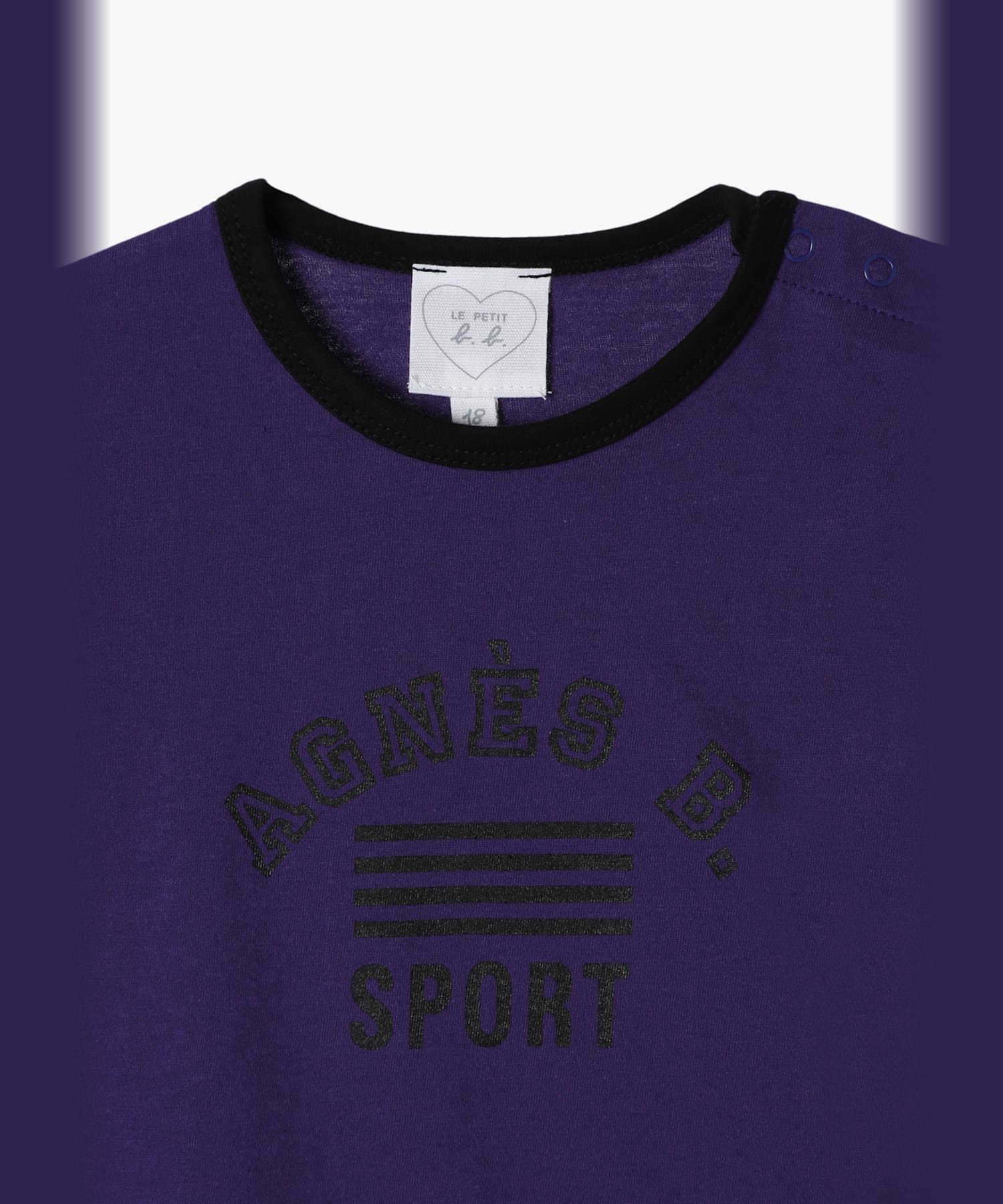 Детская хлопковая футболка с коротким рукавом и логотипом Agnes b. ENFANT, Purple — фото 3