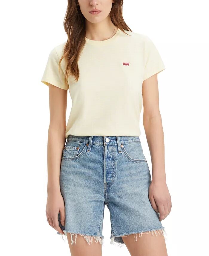 

Женская хлопковая футболка The Perfect с круглым вырезом Levi's, желтый