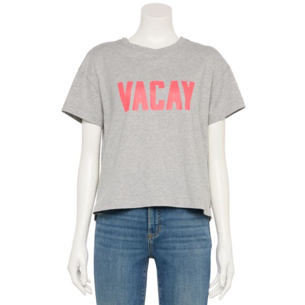 

Женская адаптивная футболка свободного кроя Sonoma Goods For Life, цвет gray vacay graphic