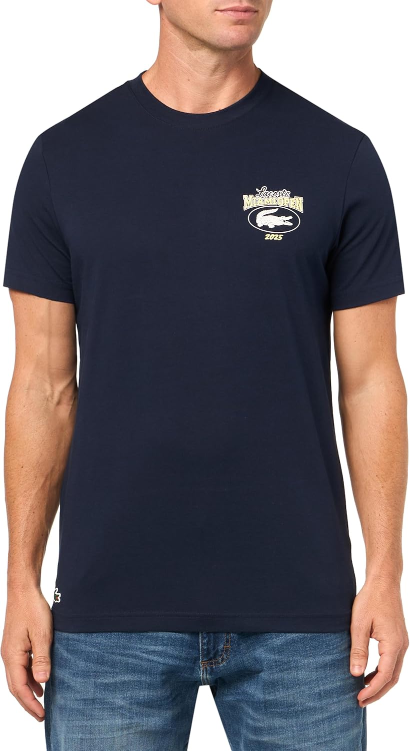 

Мужская футболка с принтом крокодилов Lacoste, Navy Blue, Синий, Мужская футболка с принтом крокодилов Lacoste, Navy Blue