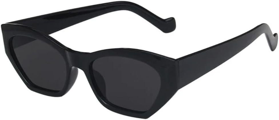 

Модные солнцезащитные очки «кошачий глаз» неправильной формы для женщин, винтажные, прозрачные, конфетного цвета, для мужчин, трендовые многоугольные очки UV400 UATXTAU, Black Gray