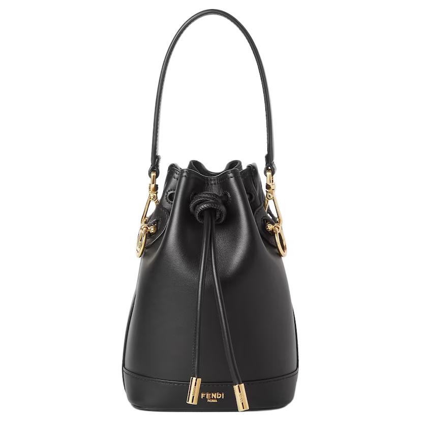 

FENDI Mon Tresor Calfskin Crossbody One Shoulder Handbag Mini Women's Black