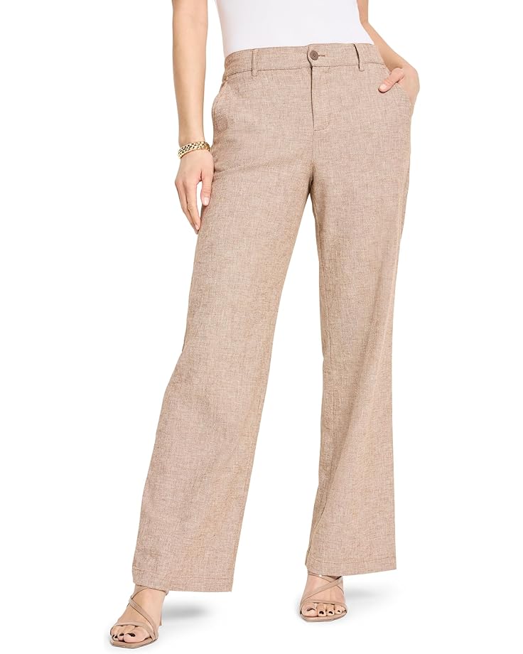 

Брюки NIC+ZOE Petite 31" Linen Cotton Eliot Wide-leg Pants, цвет Brown Mix