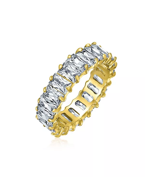 

Кольцо-Багет в стиле ар-деко с кубическим цирконием, серебро 925 пробы, толщина 4 мм Bling Jewelry, gold