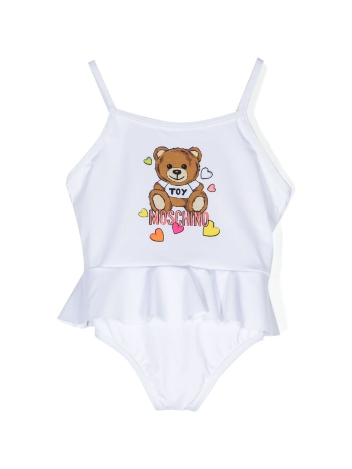 

Moschino Kids купальник Teddy Bear с оборками, белый