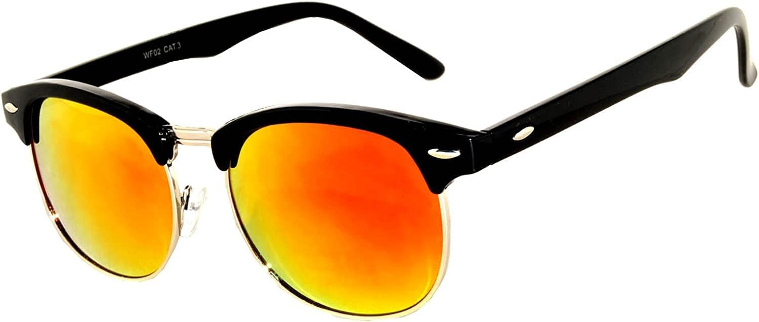 

Солнцезащитные очки OWL в полуободковой оправе из пластика и металла, для женщин и мужчин, защита UV400, зеркальные тонированные линзы, винтажные солнцезащитные очки для женщин и мужчин, Black / Red Mirror