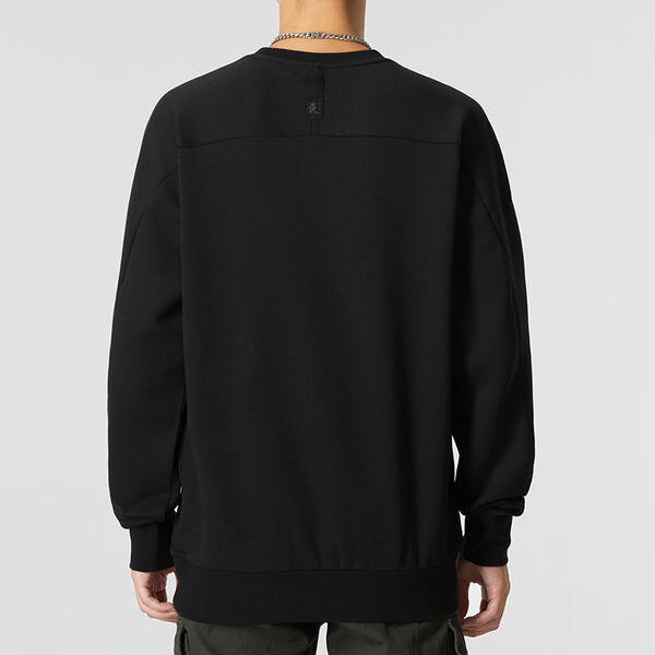 Толстовка Men's adidas Wj Logo Swt Round Neck Pullover Alphabet Athleisure Casual Sports Black, черный — фото 4