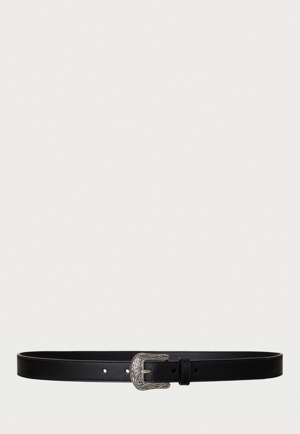 

Пояс Tooled Buckle Leather Lauren Ralph Lauren, черный