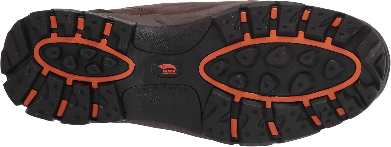 Мужские ботинки Avenger Enduro A7264 с композитным носком, водонепроницаемые, класс EH Avenger Work Boots, Brown/Crazy-horse — фото 4