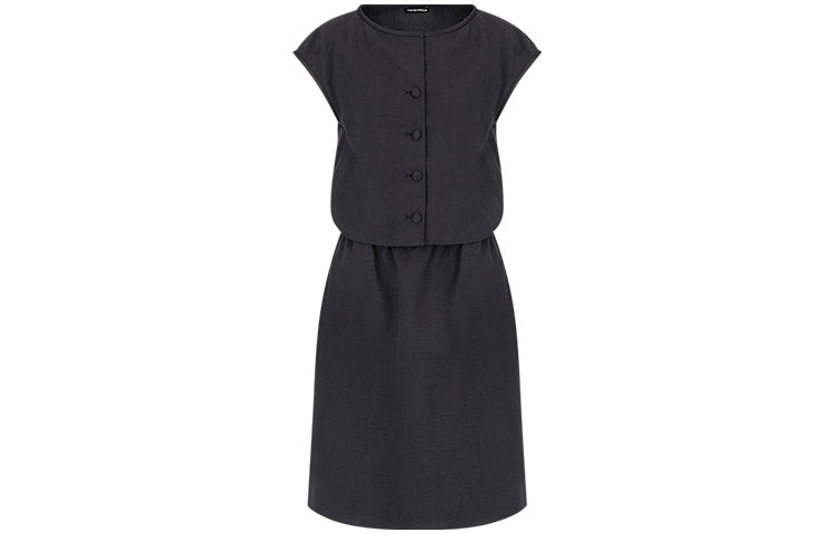 

EMPORIO ARMANI SS22 Платье с коротким рукавом Women's Black