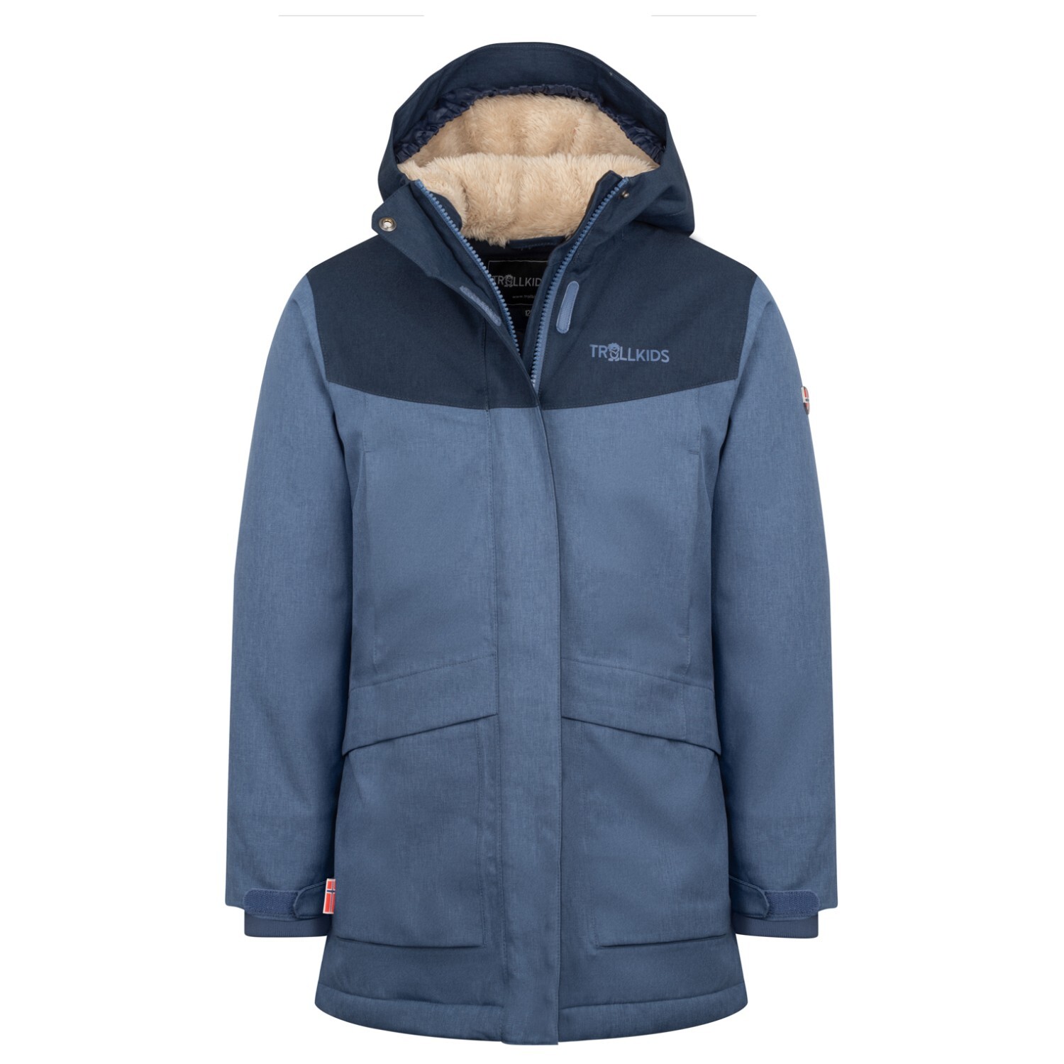 

Пальто Trollkids Girl's Oslo Coat Pro, цвет Navy/Lotus Blue/Frosty Mint