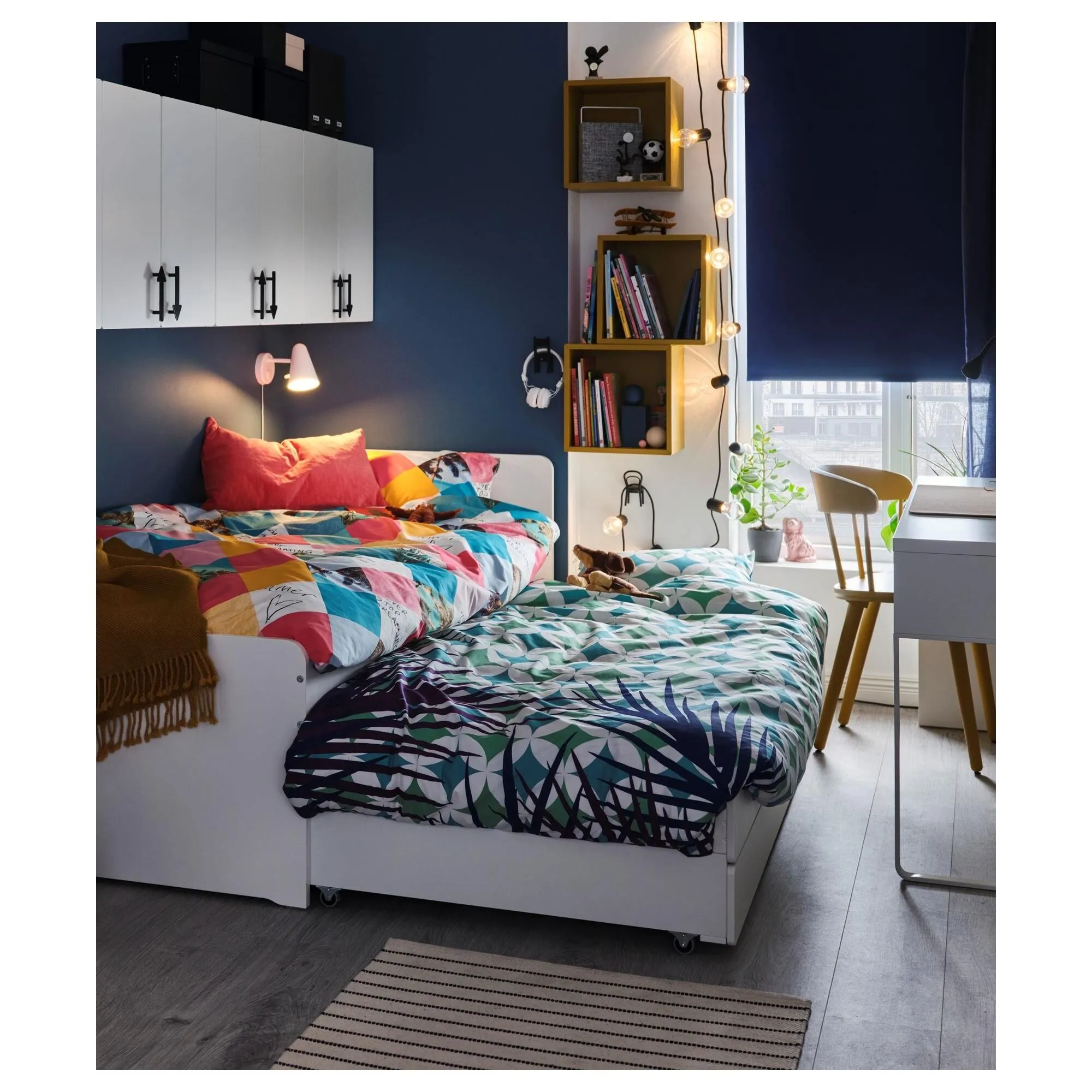 Детская дополнительная кровать, белая, 90x200 см, SLÄKT/LURÖY IKEA — фото 3
