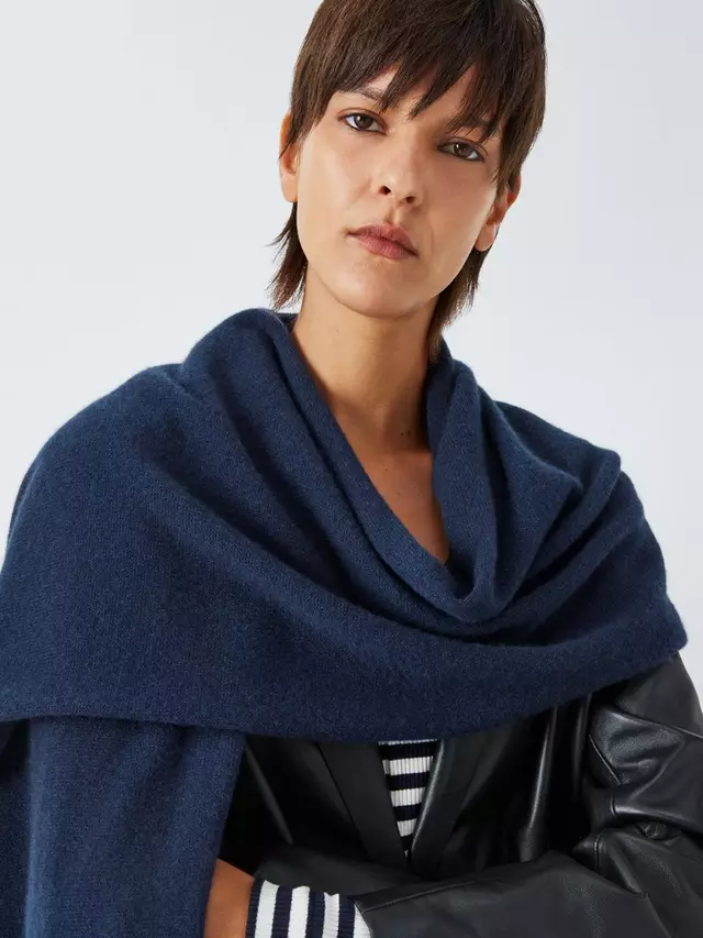 Шарф John Lewis Cashmere, темно-синий
