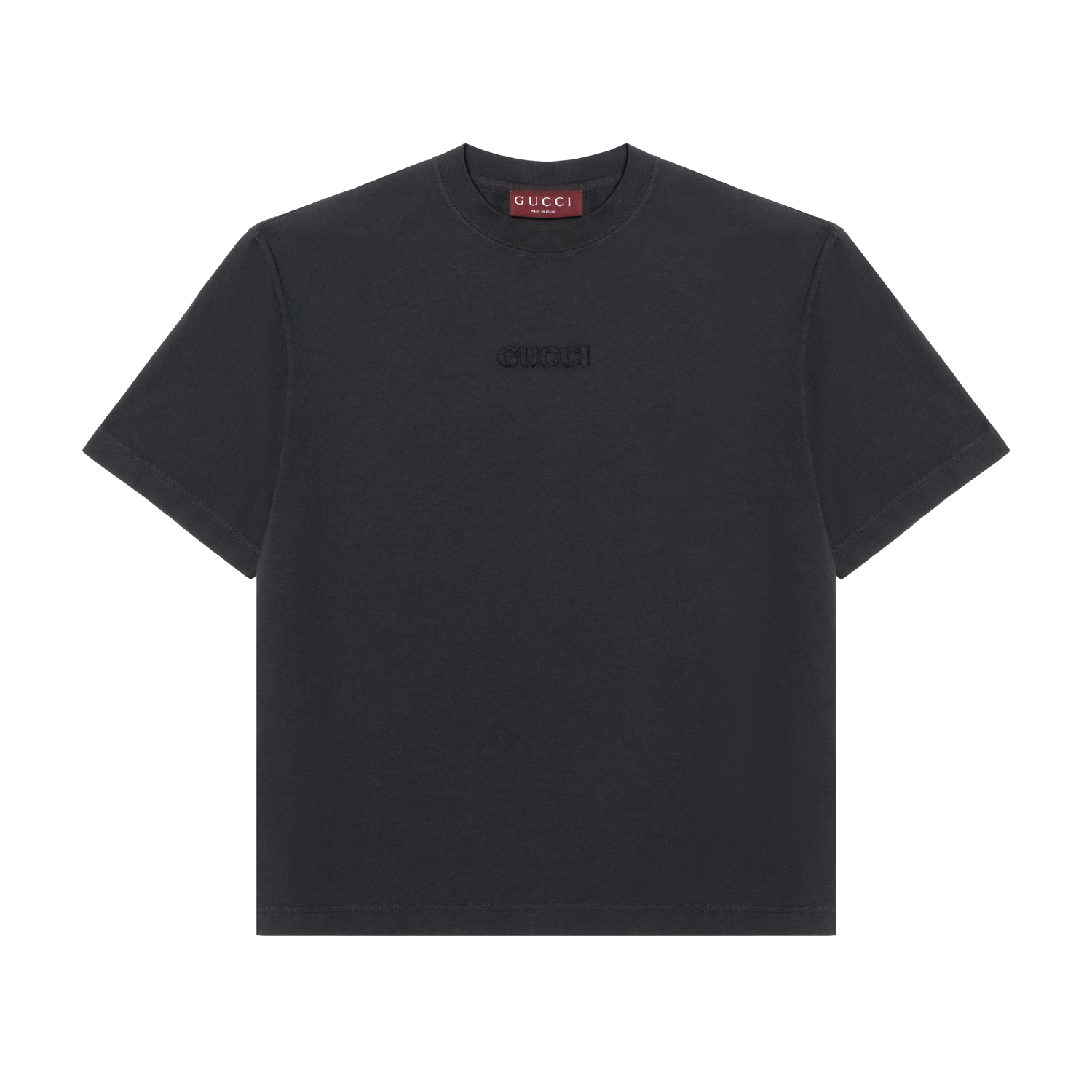 

Футболка поло с вышивкой GUCCI, темно-серый