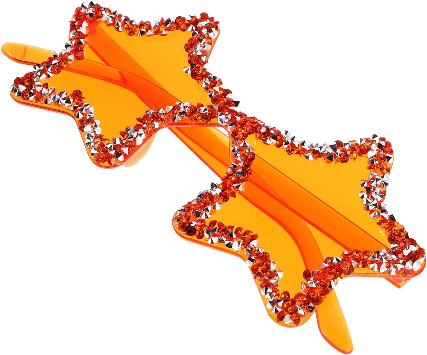 

Солнцезащитные очки в форме звезды без оправы для женщин и подростков, модные очки цвета «морская конфета» с инкрустацией стразами, стильные солнцезащитные очки для вечеринок и ночных клубов, оранжево-желтые Hoement, Orange