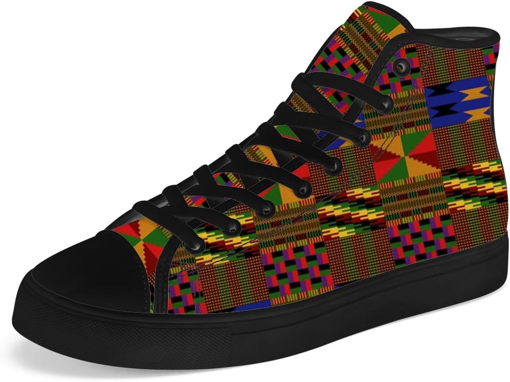 

Кеды Chebing Kente на высокой подошве из ткани для мужчин и женщин, африканские высокие кеды, шнуровка, повседневная обувь, подарок для папы и мамы, 619 Multicolor