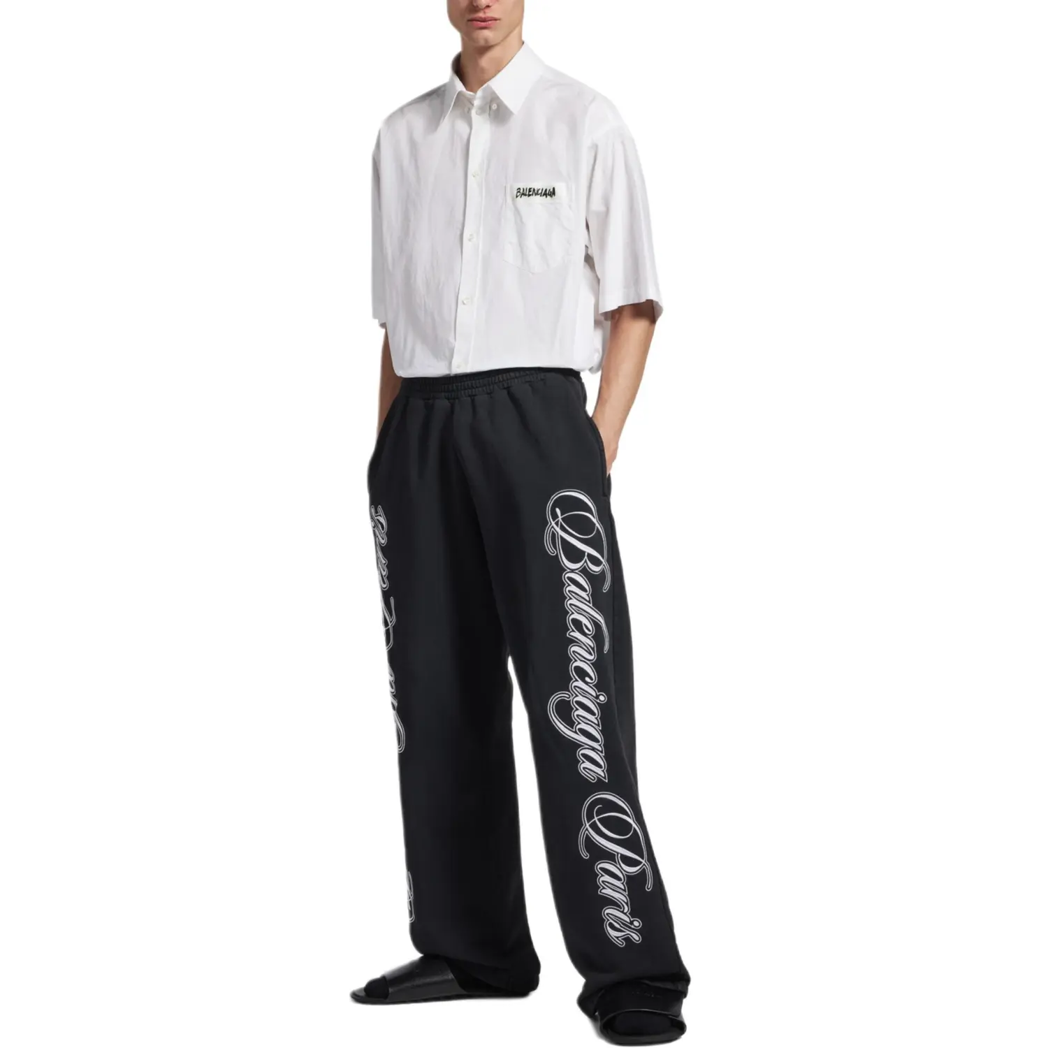 FW25 Повседневные брюки Loose Fit мужские Balenciaga, черный — фото 4