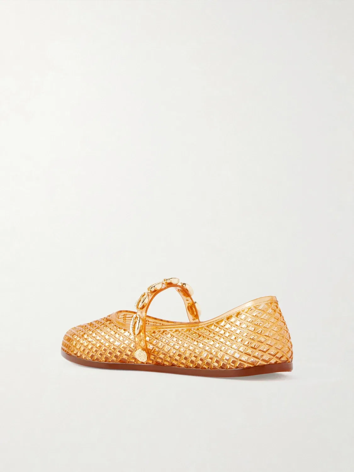 Резиновые балетки Iro с отделкой из ракушек Ancient Greek Sandals, оранжевый — фото 2