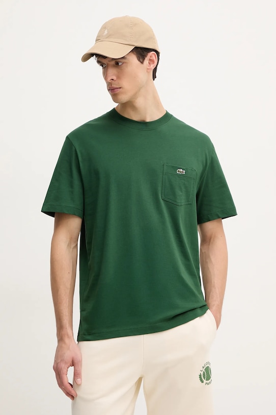 

Хлопковая футболка Lacoste, зеленый