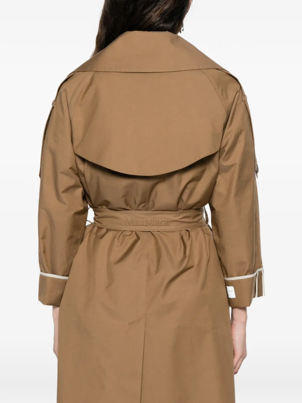 Пальто с лацканами и поясом MAX MARA, коричневый — фото 4