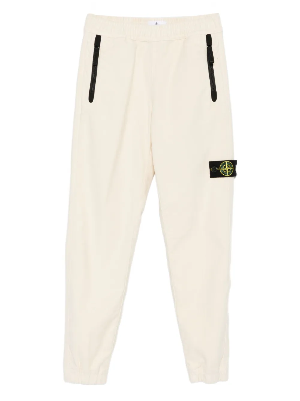

Брюки с карманами на молнии и логотипом Stone Island Junior, белый