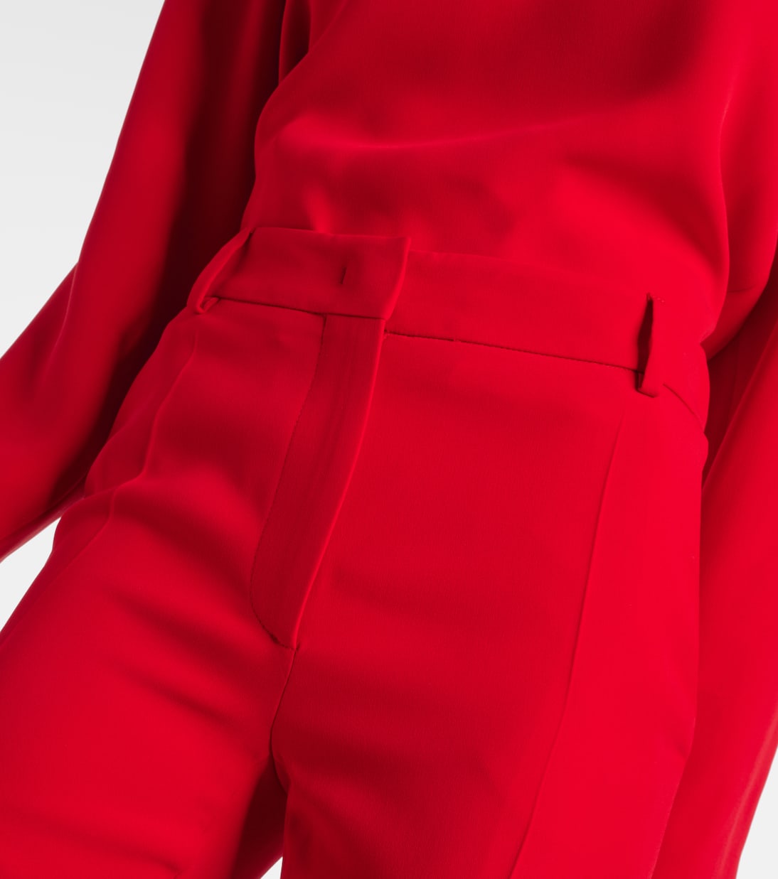 Прямые шелковые брюки Cady Couture Valentino, Rosso — фото 4