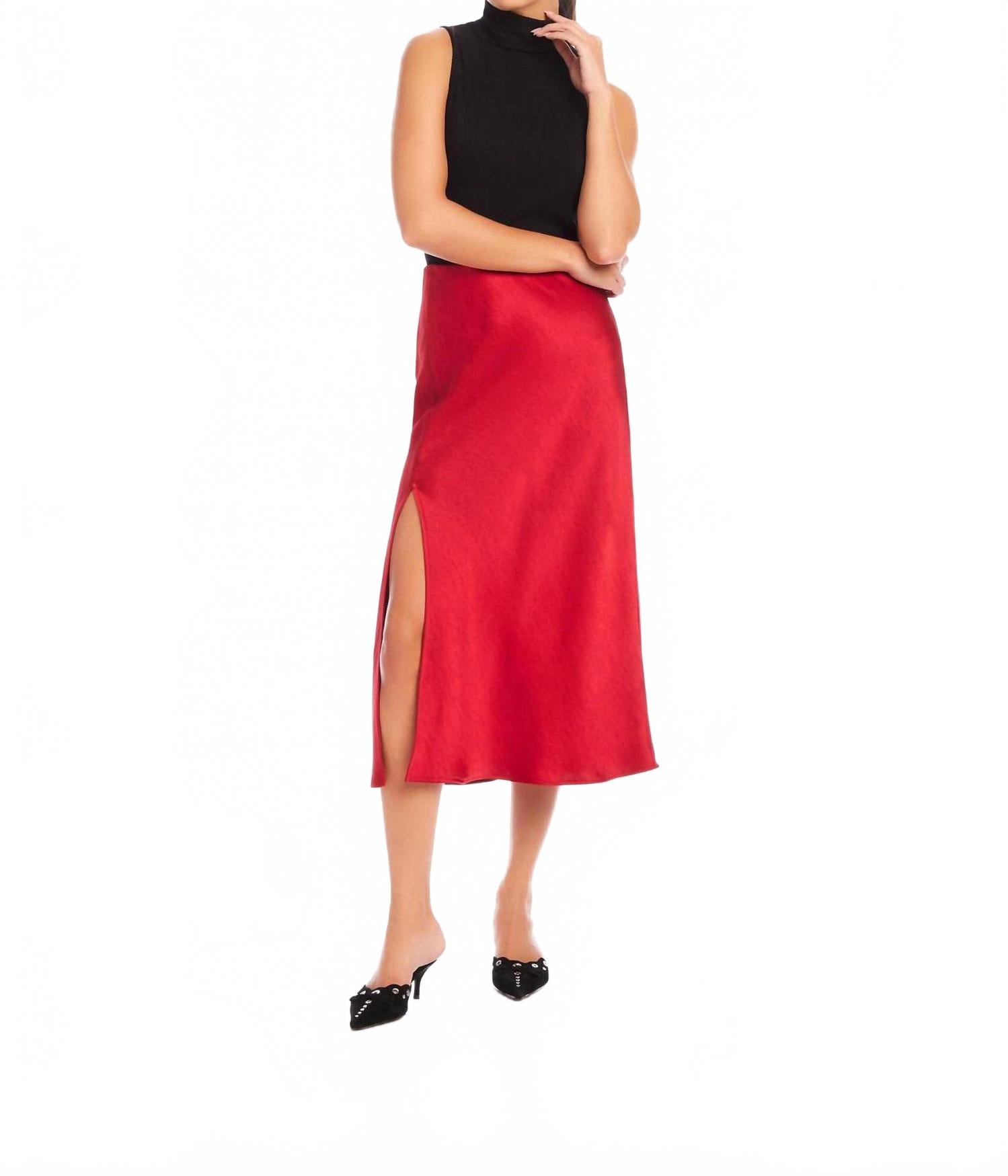 

Юбка миди Brielle с разрезом сбоку в вишневом цвете Fifteen Twenty, Cherry