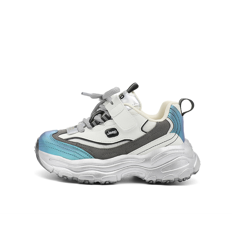 

Износостойкая, легкая, амортизирующая, нескользящая, детская обувь для повседневной носки Jeep, серебряный/белый/синий
