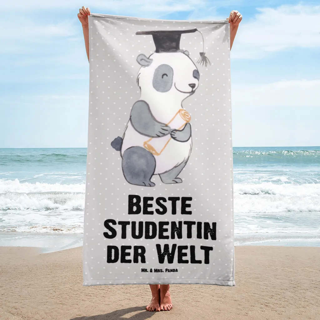 

Пляжное полотенце Mr. & Mrs. Panda, серый
