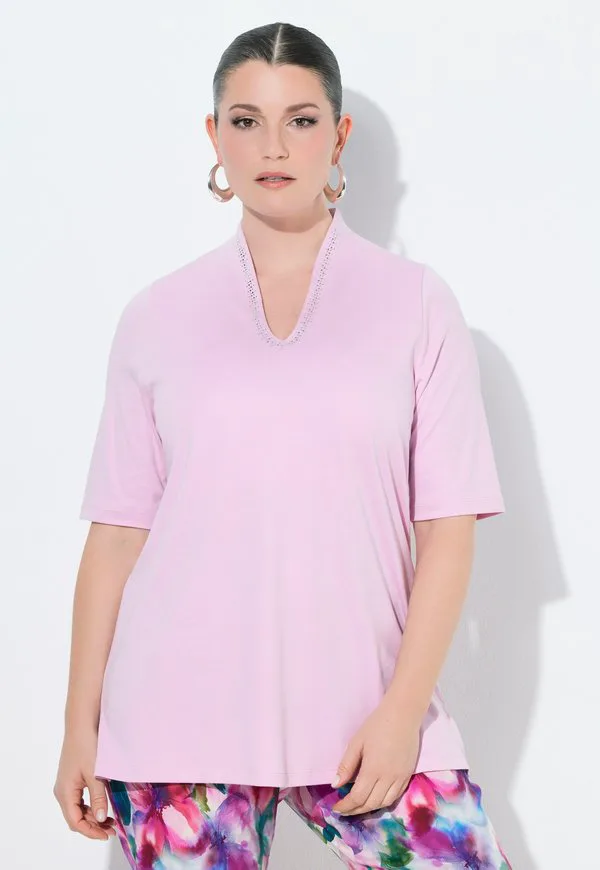 

Футболка с принтом à manches courtes en col jabot Ulla Popken, Dusty Rose, Розовый, Футболка с принтом à manches courtes en col jabot Ulla Popken, Dusty Rose