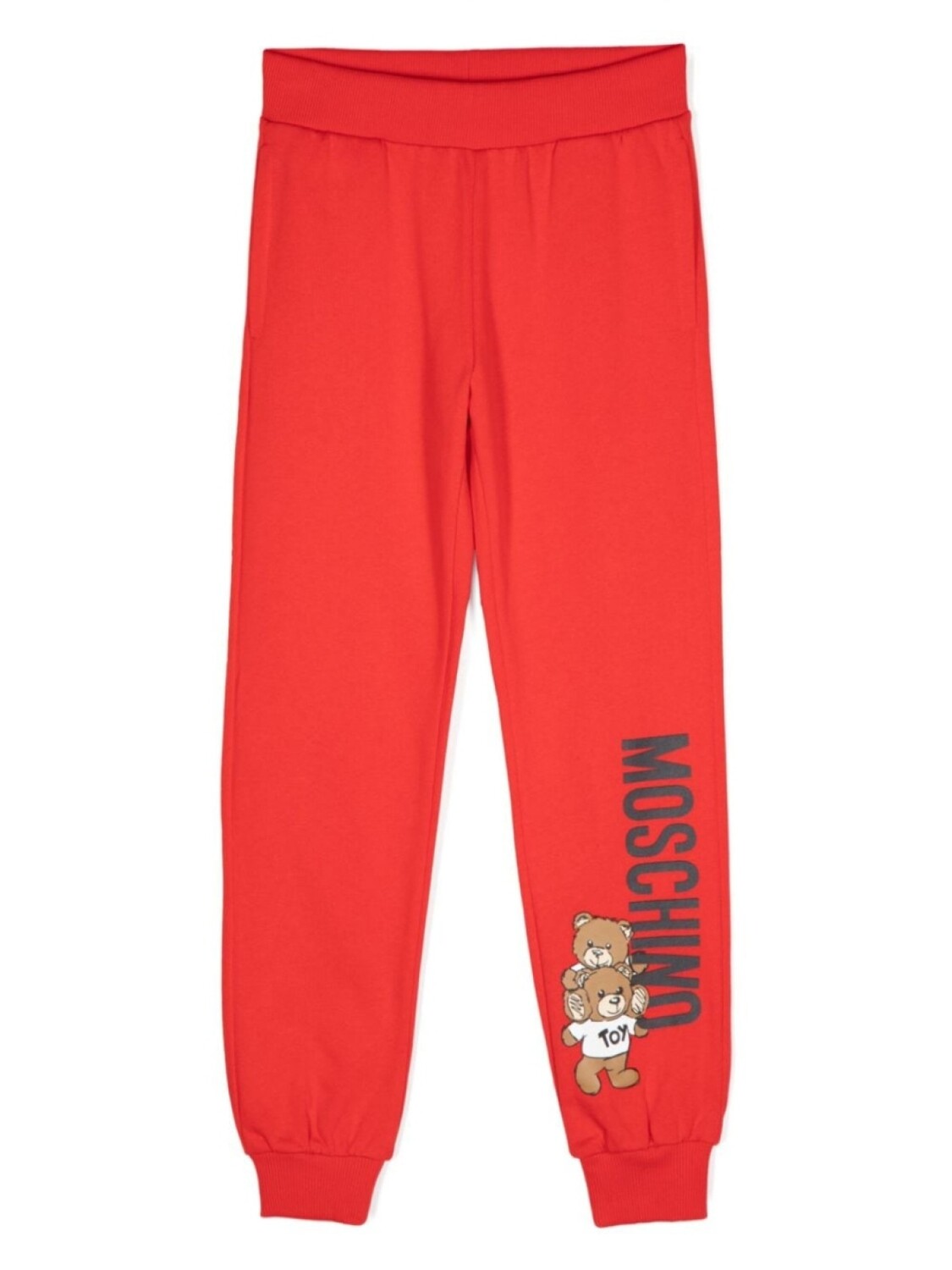 

Moschino Kids брюки из хлопка с принтом плюшевого мишки, красный