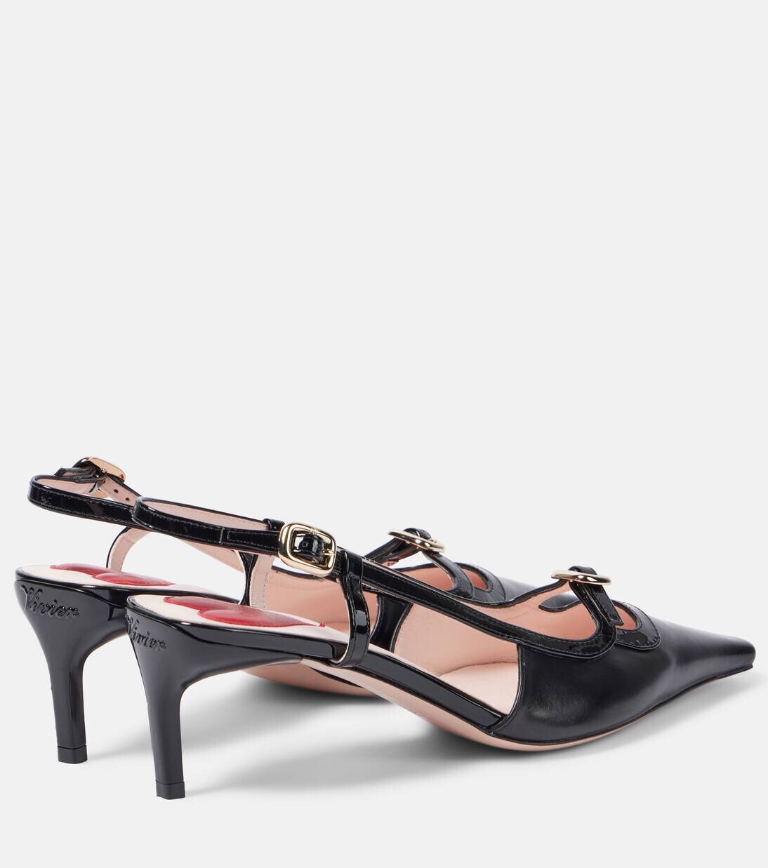 Туфли-лодочки Viv' Canard 55 из кожи с открытой пяткой Roger Vivier, черный — фото 3