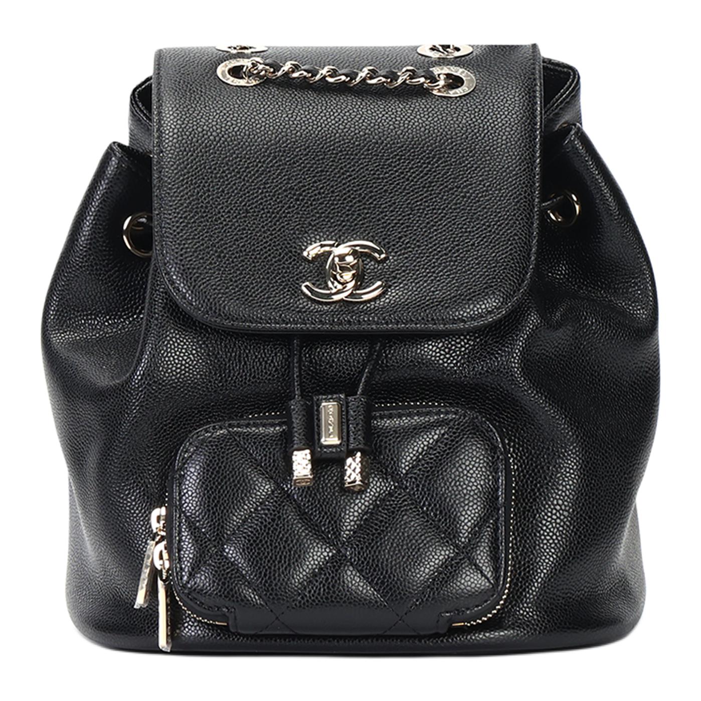 

CHANEL Маленький женский рюкзак из коровьей кожи черный