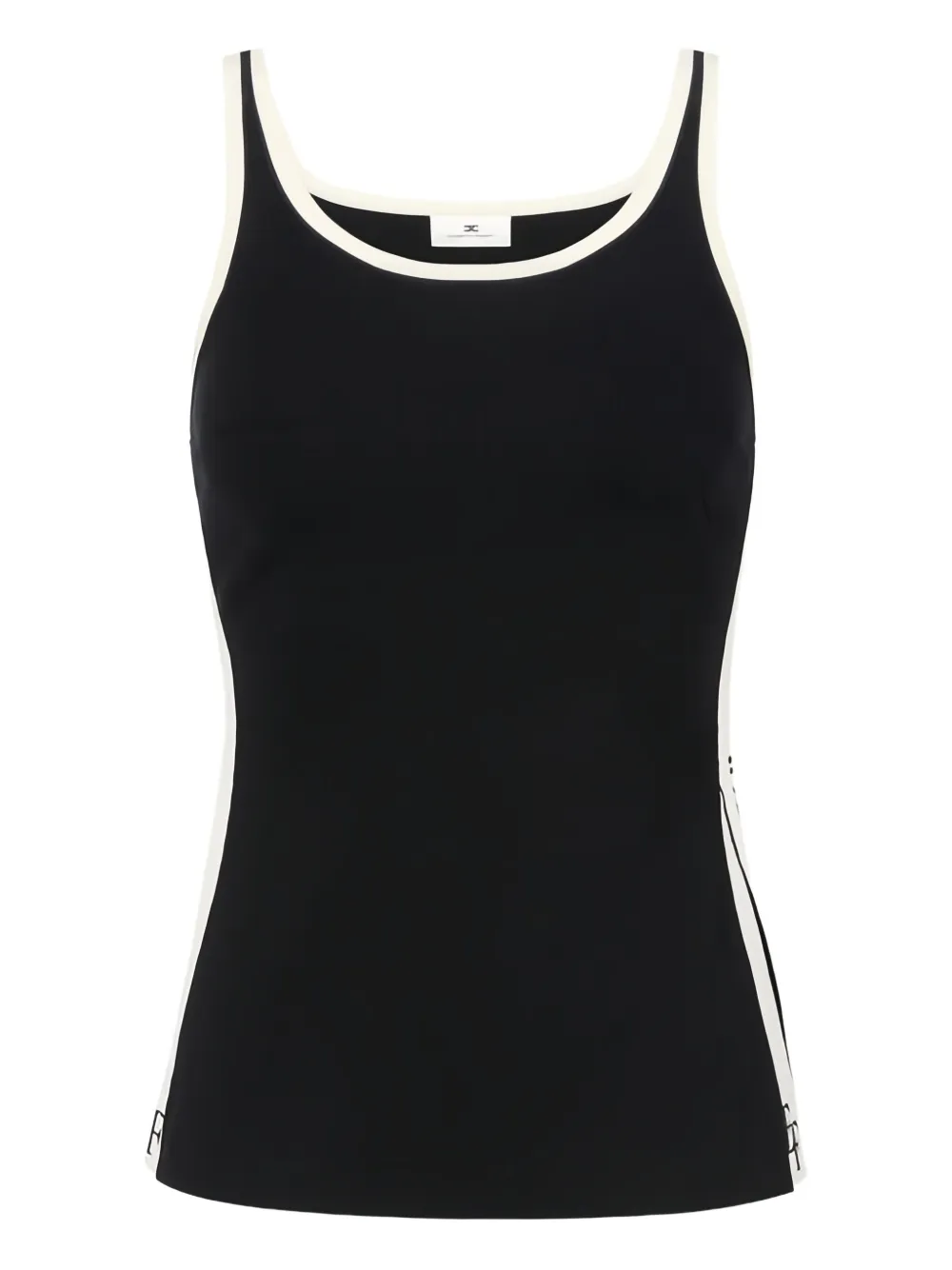 

Топ с блестящей лентой и логотипом Elisabetta Franchi, черный