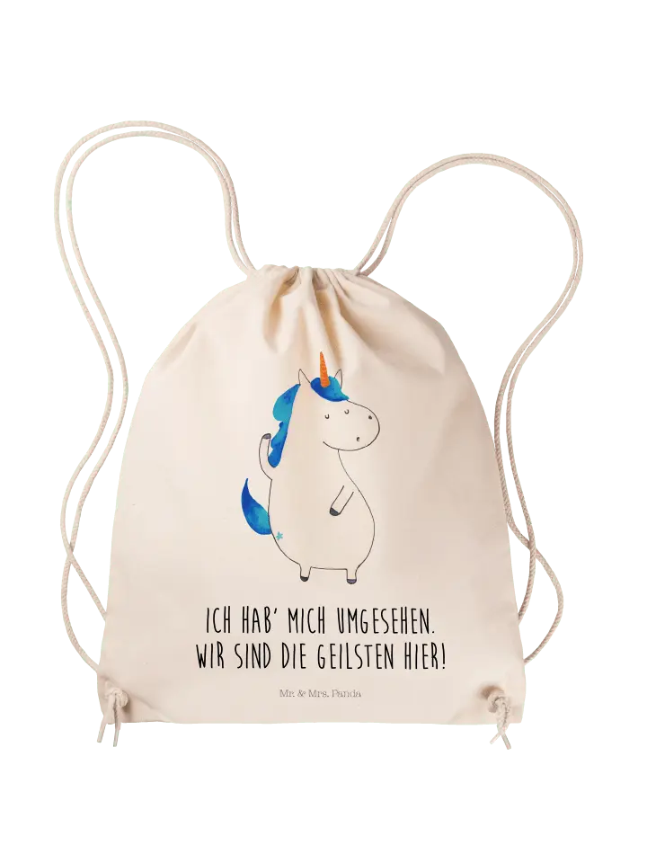 

Спортивная сумка Mr & Mrs Panda Sportbeutel Einhorn Mann, кремовый